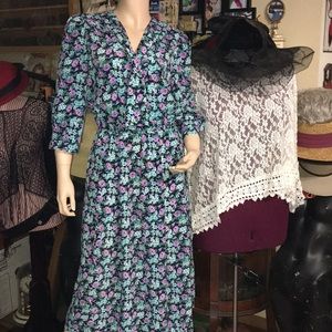 Vintage Luci Fellini Floral Dress